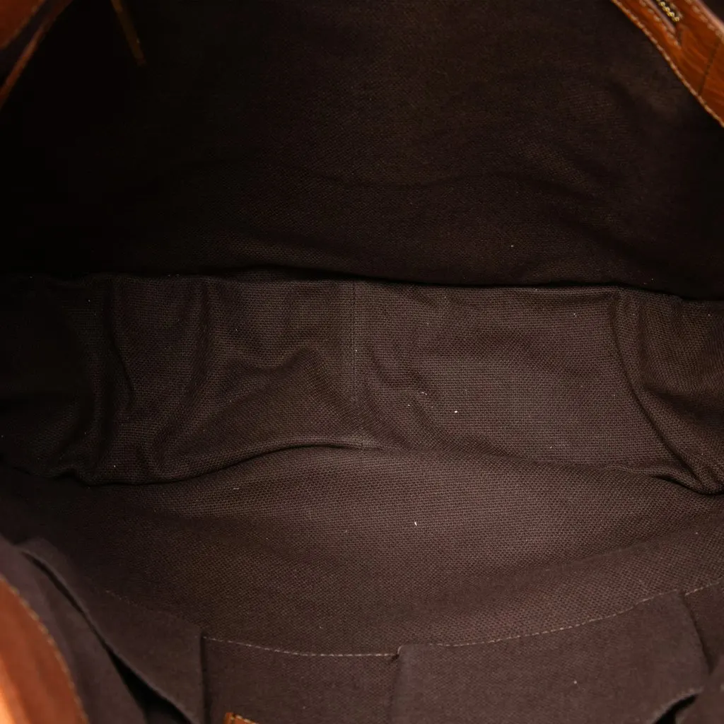 Burberry Pebbled Leather Turn Lock Tote Brown Leather Very good - Model View