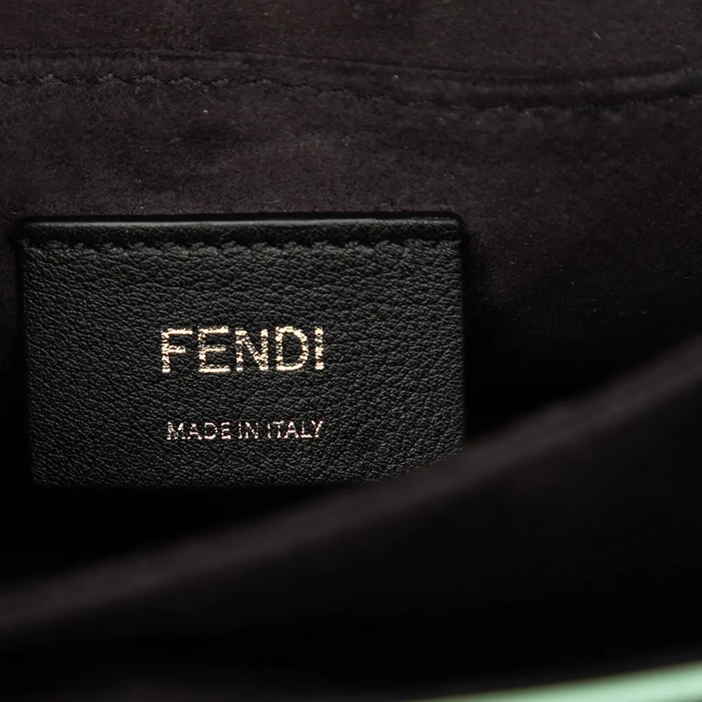 Fendi Mini Scalloped Leather and Acrylic Studs Kan I Crossbody Black Leather Very good - Box View