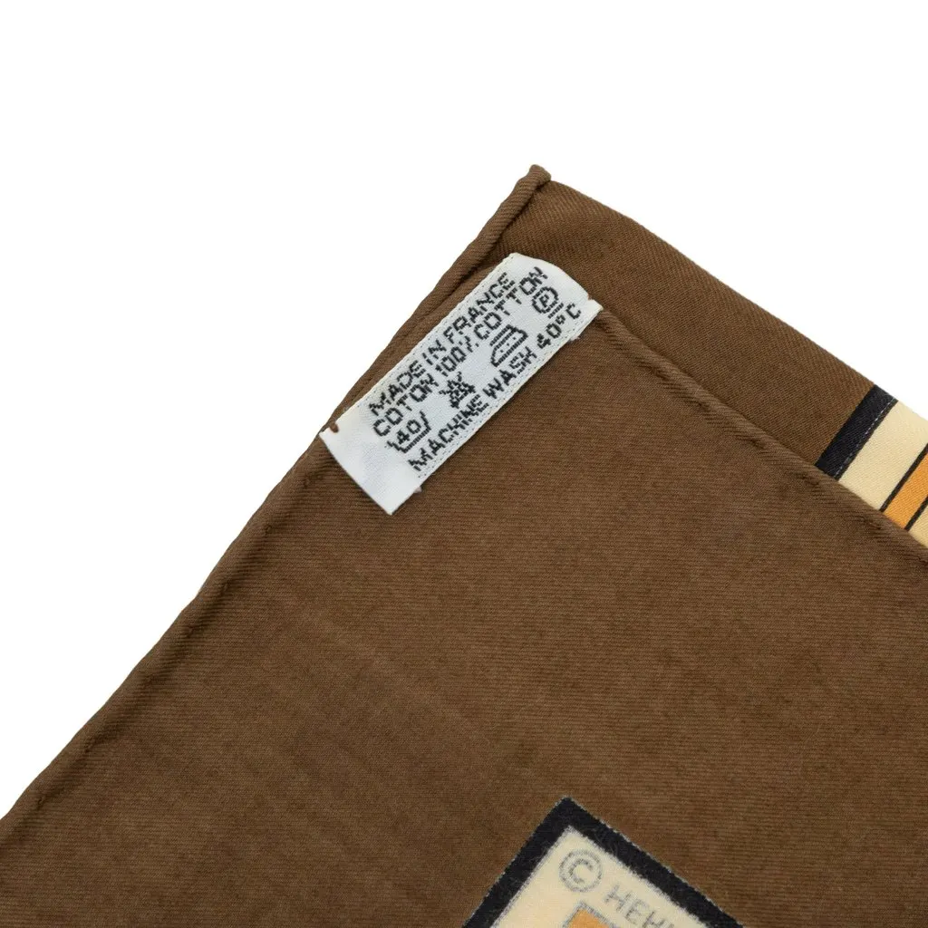 Hermès Equestrian Silk Scarf 65 Brown Silk Good - Box View