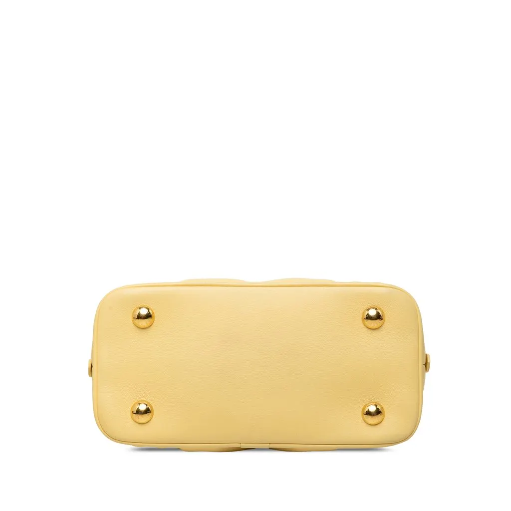 Louis Vuitton Monogram Calfskin Bubblegram Alma BB Yellow Leather Good - Inside View