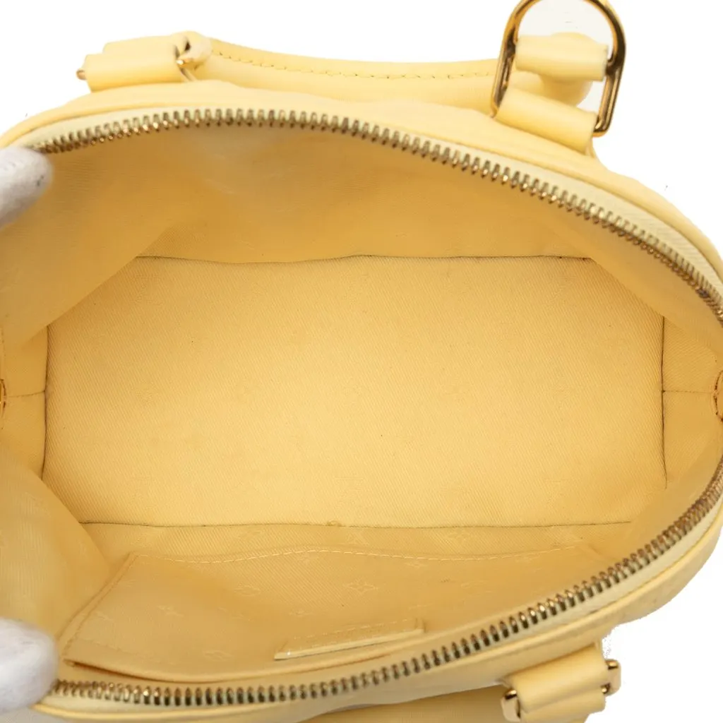 Louis Vuitton Monogram Calfskin Bubblegram Alma BB Yellow Leather Good - Model View