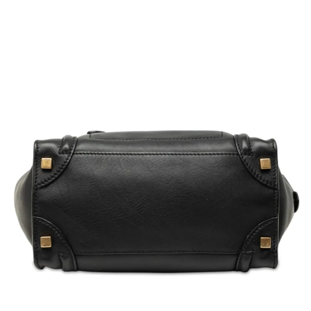 Celine Micro Smooth Calfskin Luggage Tote Black Leather Very good - Inside View