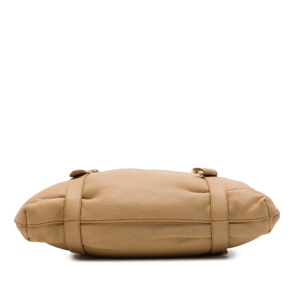 Prada Vitello Daino Open Convertible Tote Beige Leather Good - Inside View