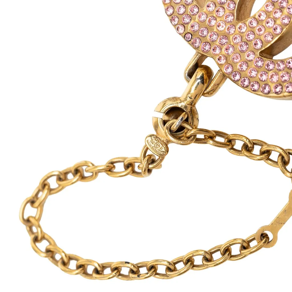 Chanel CC Gold Plated Strass Bag Charm Gold Metal Very good - Inside View