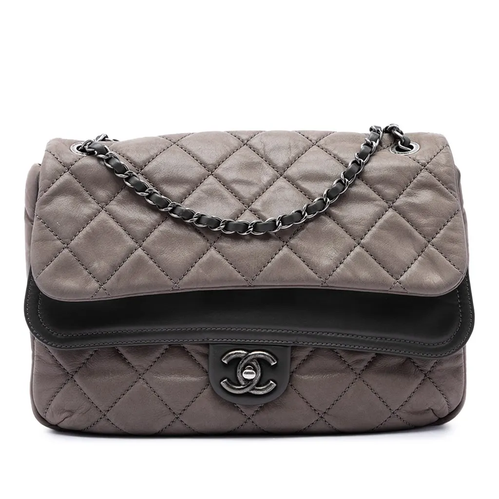 Chanel Jumbo Quilted Iridescent Calfskin In the Mix Double Flap Brown Leather Very good - Front View