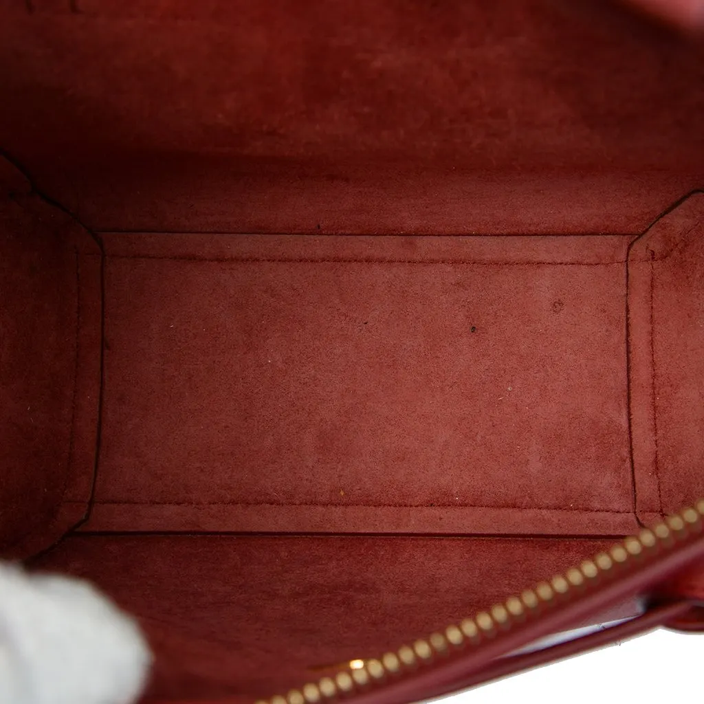 Celine Nano Grained Calfskin Belt Bag Red Leather Very good - Model View