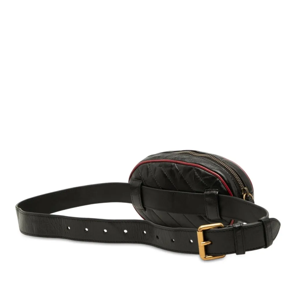 Gucci GG Marmont Matelasse Calfskin Torchon Belt Bag Black Leather Very good - Back View