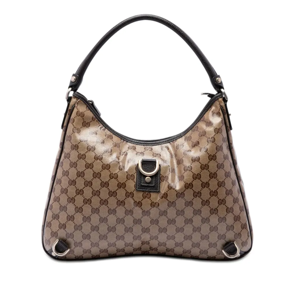 Gucci GG Crystal Abbey D Ring Shoulder Bag Beige Very good - Front View
