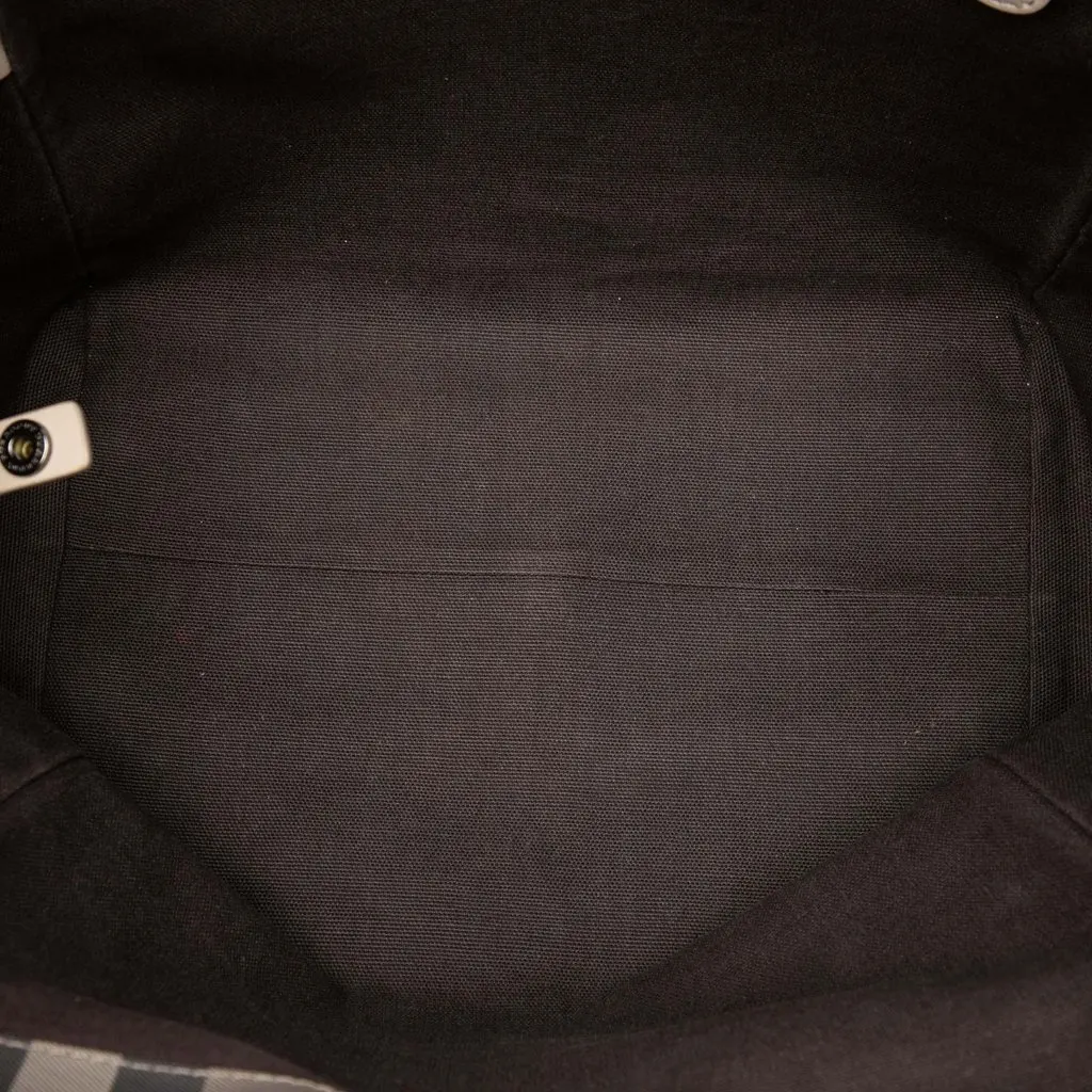 Burberry Small Smoke Check Coated Canvas Canterbury Tote Grey Canvas Good - Model View