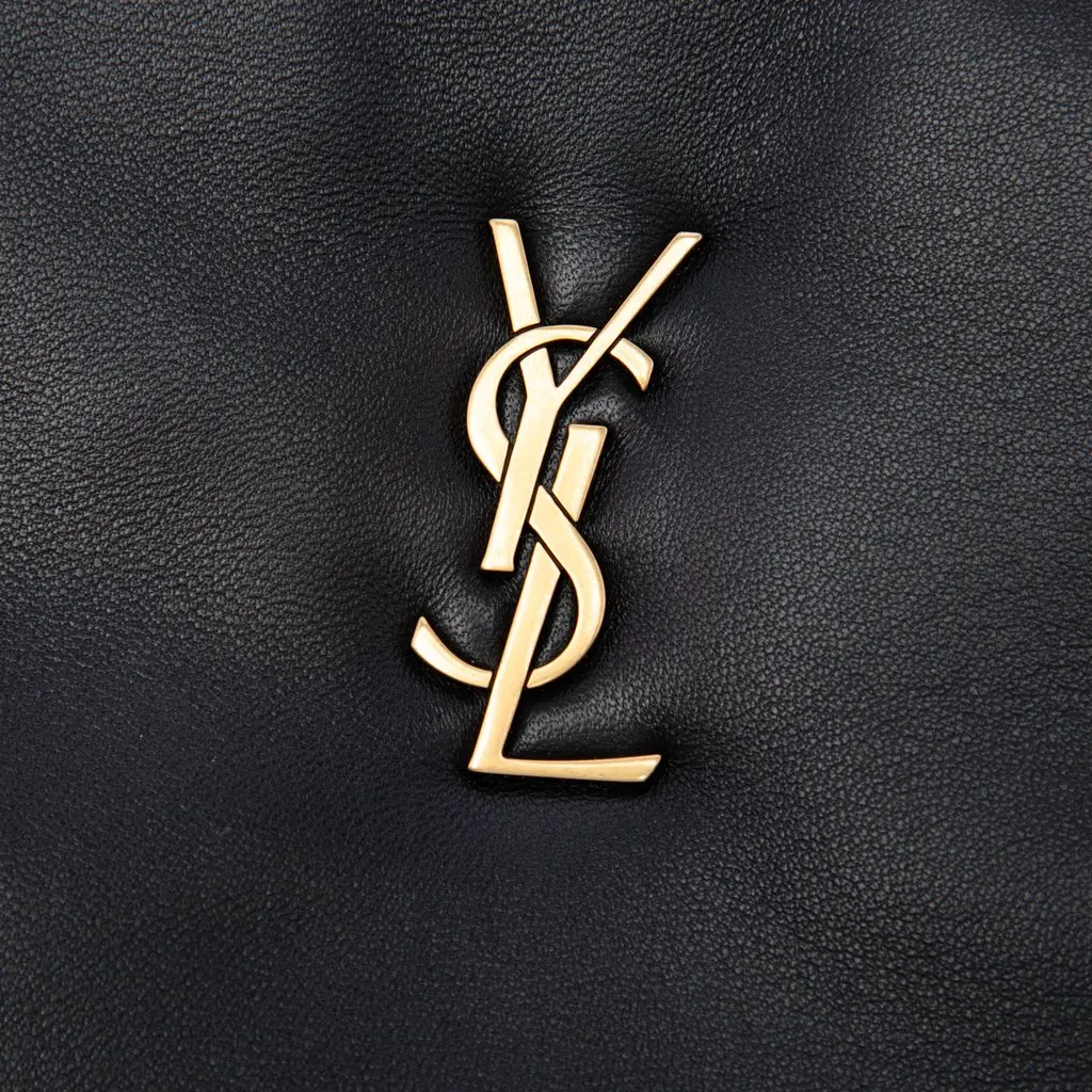 Saint Laurent Lambskin Monogram Long Calypso Zipped Pouch Black Leather Very good - Box View