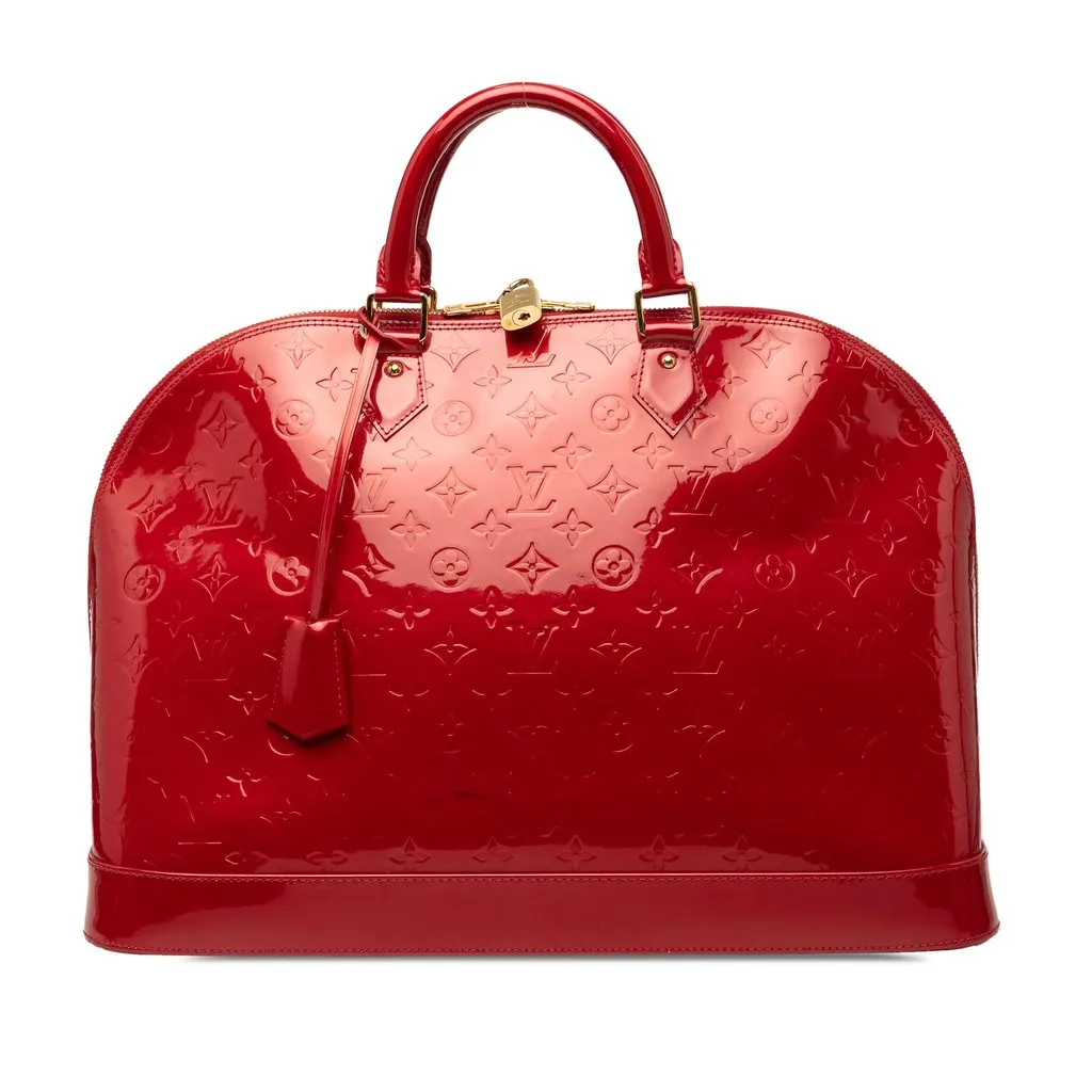 Louis Vuitton Monogram Vernis Alma GM Red Leather Very good - Front View
