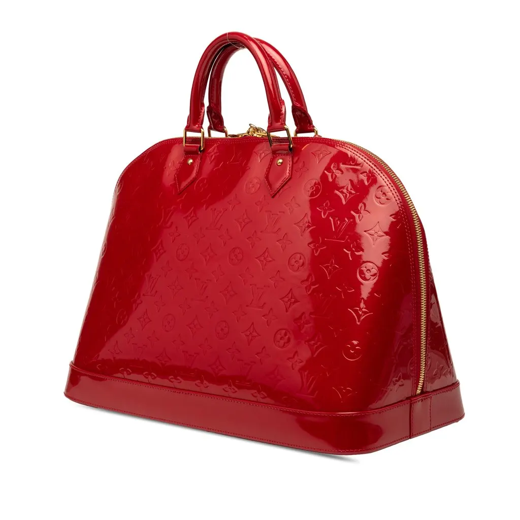 Louis Vuitton Monogram Vernis Alma GM Red Leather Very good - Back View