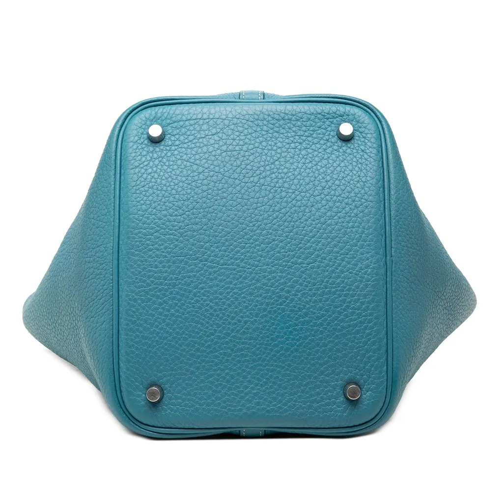 Hermès Clemence Picotin 22 Blue Leather Good - Inside View
