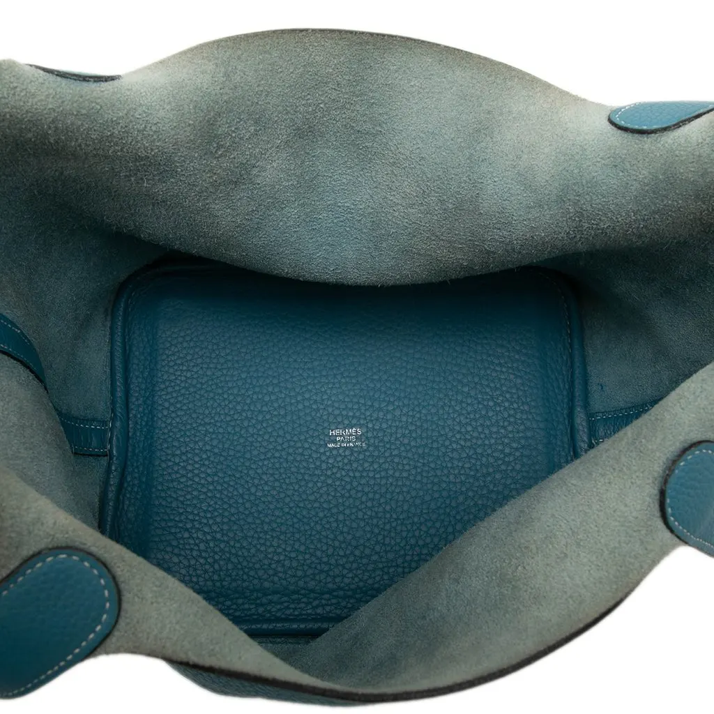 Hermès Clemence Picotin 22 Blue Leather Good - Model View