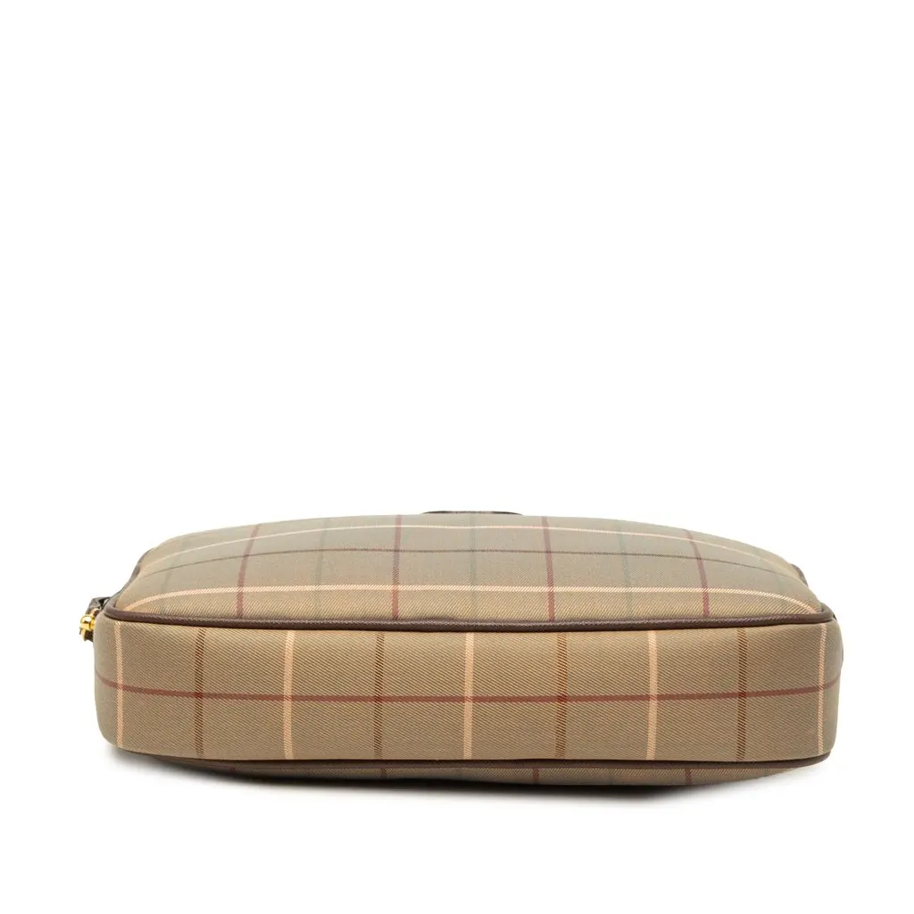 Burberry Vintage Check Canvas Clutch Brown Canvas Good - Inside View