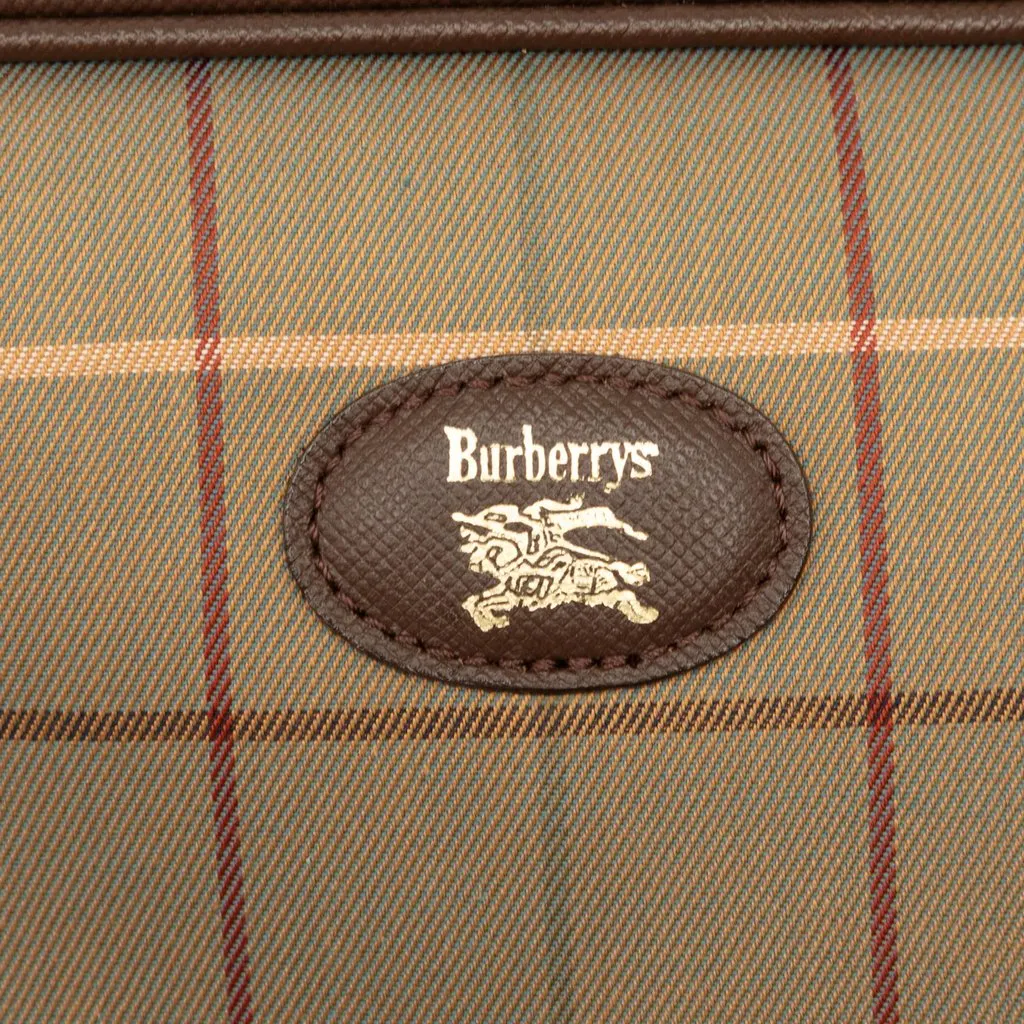 Burberry Vintage Check Canvas Clutch Brown Canvas Good - Box View