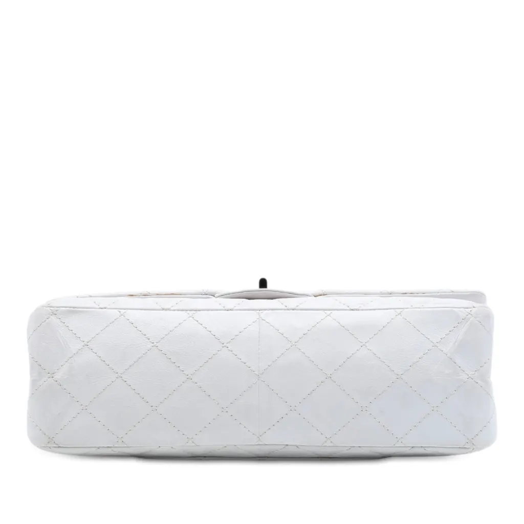 Chanel Quilted Aged Calfskin Reissue 2.55 Double Flap 227 White Leather Very good - Inside View