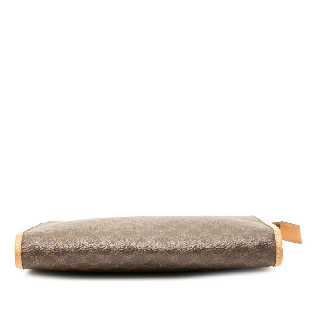 Celine Macadam Coated Canvas Clutch Brown Canvas Good - Inside View