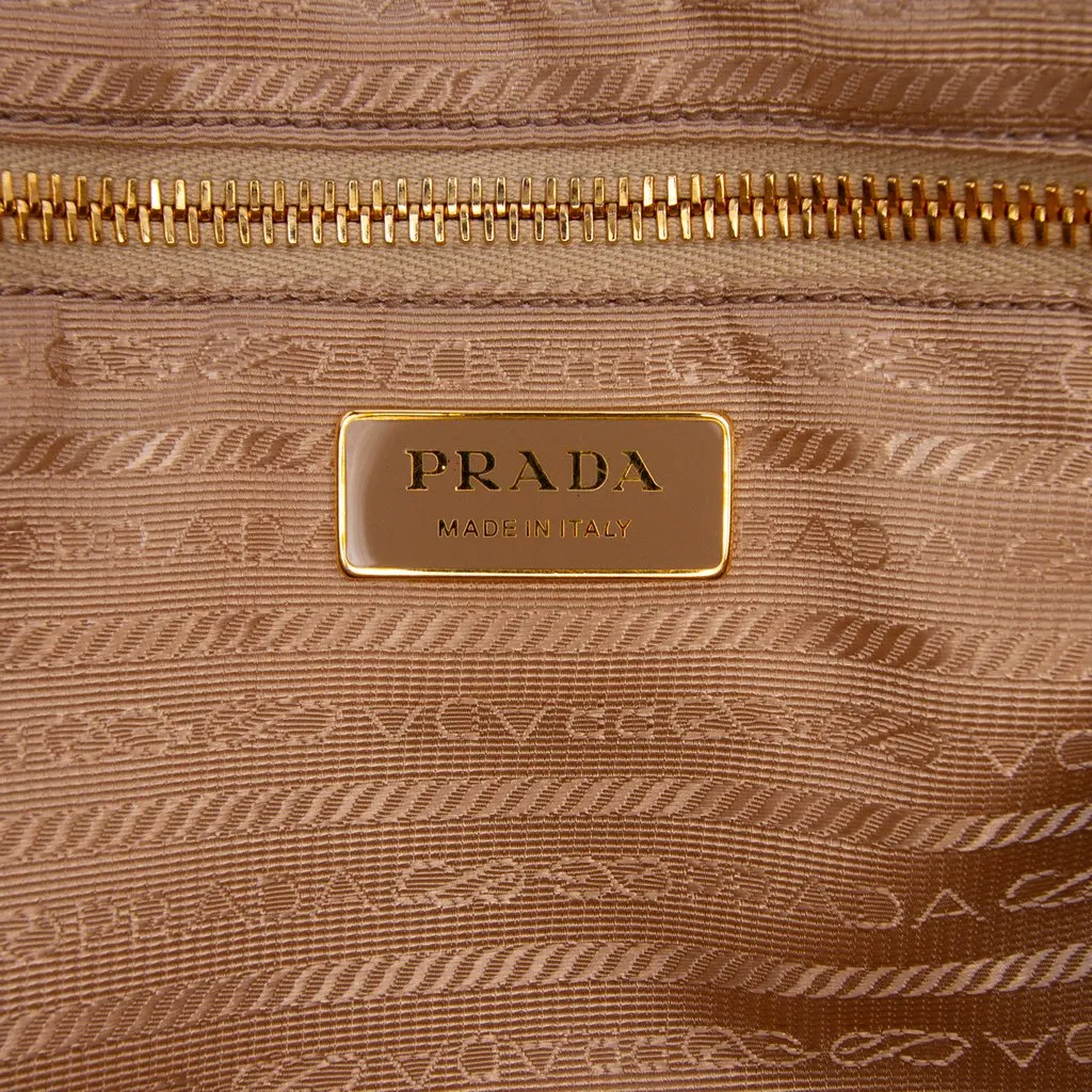 Prada Large Naplak Calfskin Bonnie Satchel Beige Leather Very good - Box View