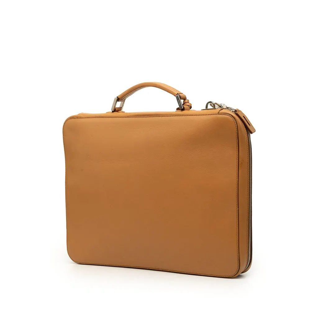 Prada Leather Business Bag Brown Leather Very good - Back View