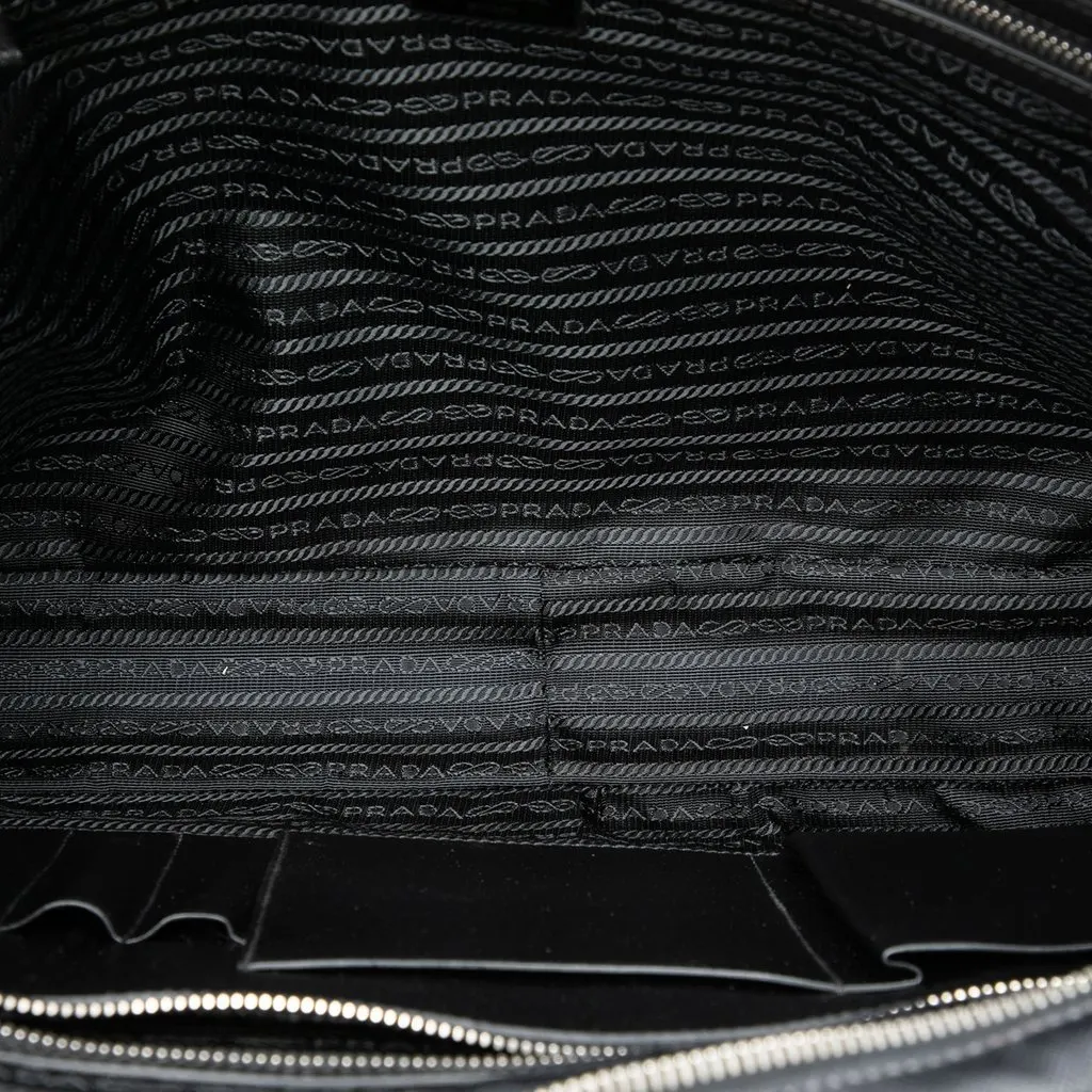 Prada Saffiano Business Bag Black Leather Very good - Model View
