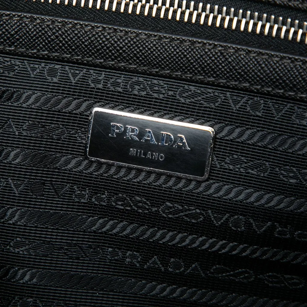 Prada Saffiano Business Bag Black Leather Very good - Box View