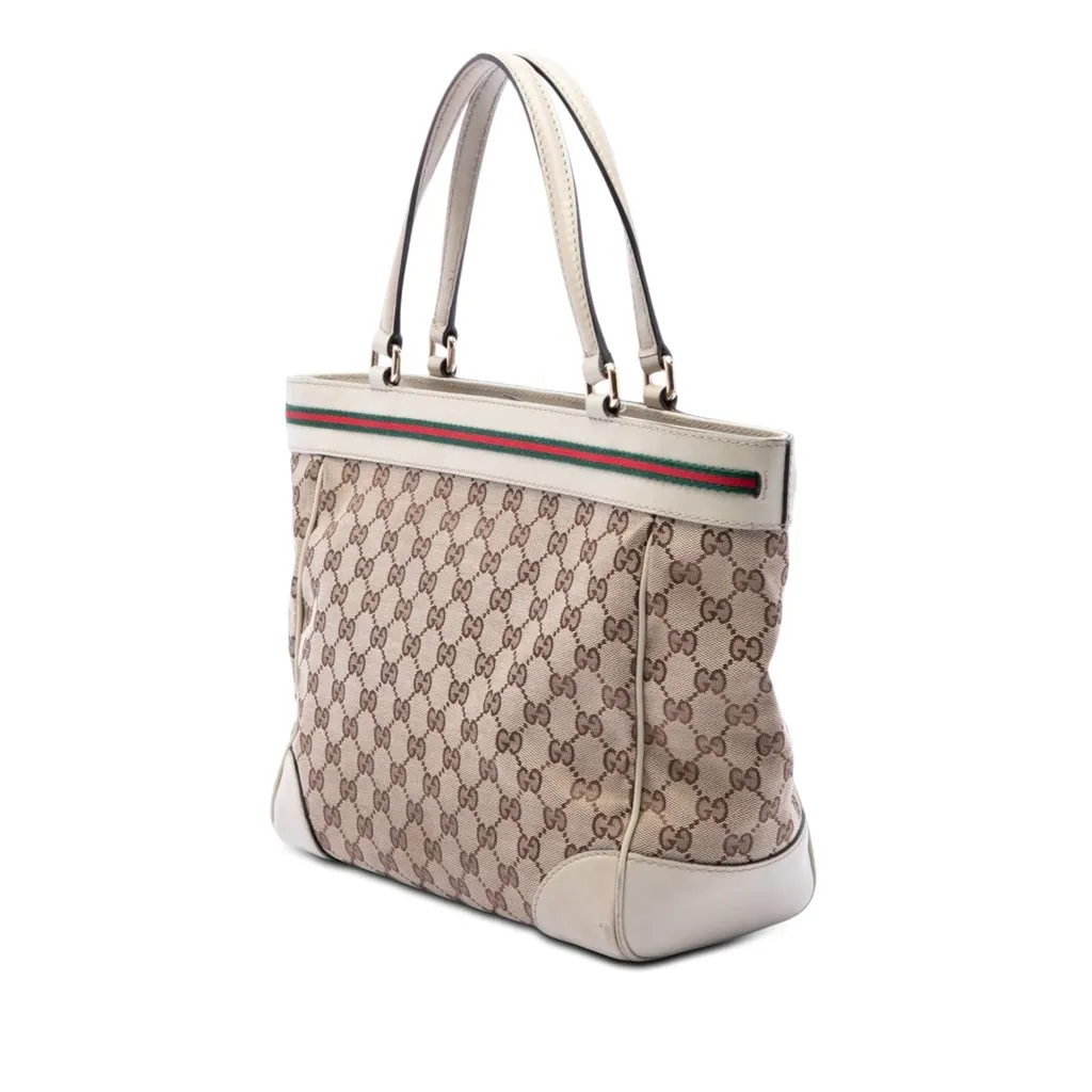 Gucci GG Canvas Web Mayfair Tote Beige Very good - Back View