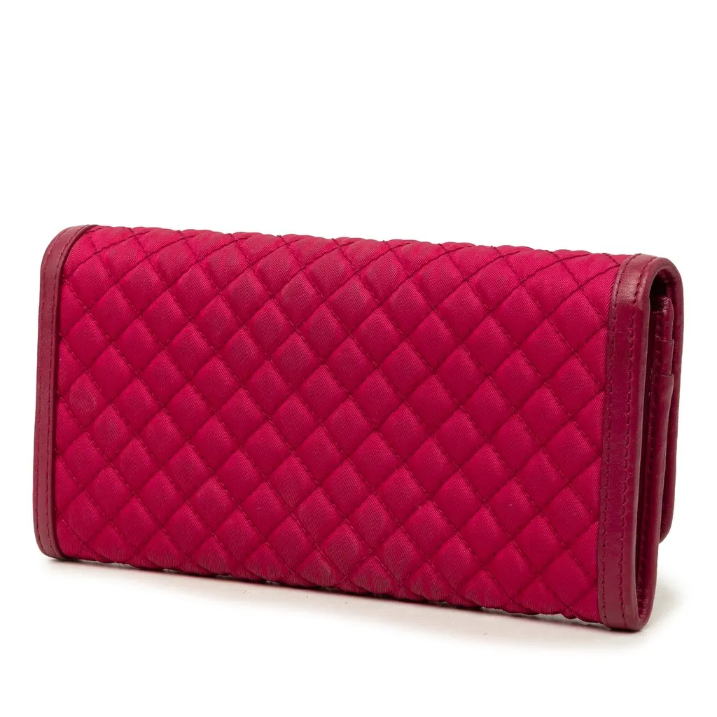 Prada Impuntu Tessuto Long Wallet Pink Polyamide Very good - Back View