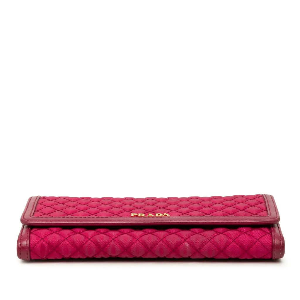 Prada Impuntu Tessuto Long Wallet Pink Polyamide Very good - Inside View