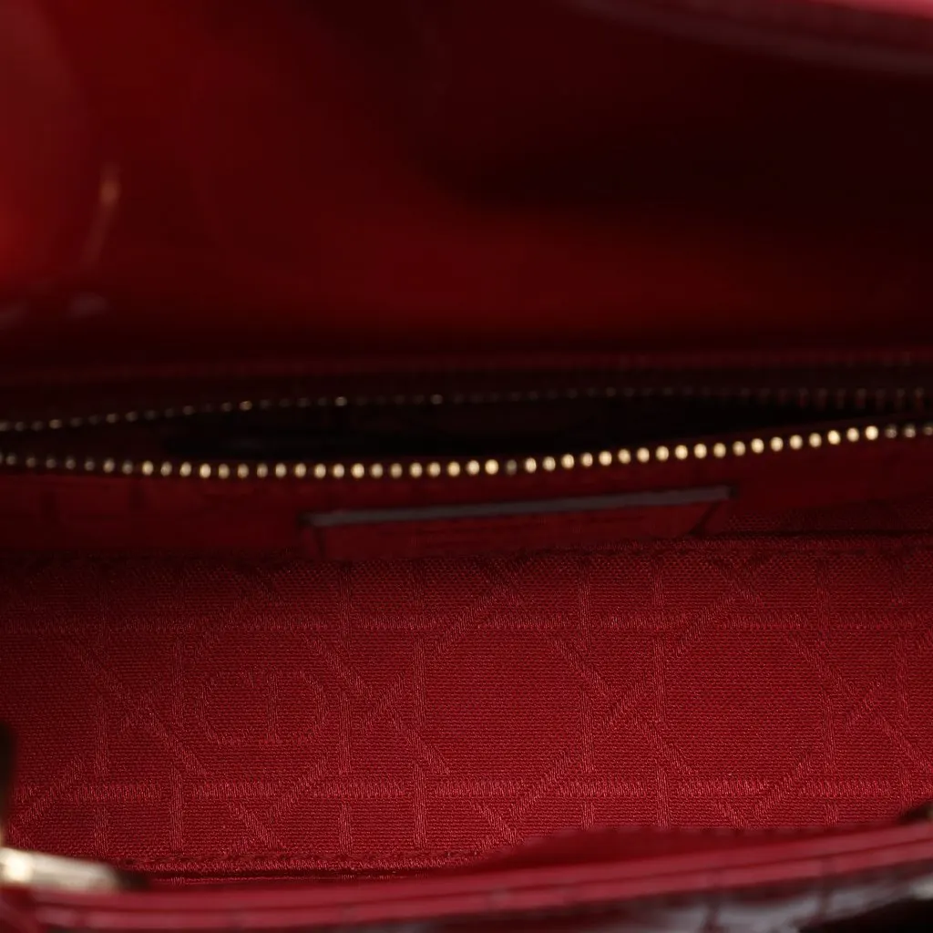 Dior Mini Patent Cannage Lady Dior Red Leather Very good - Model View
