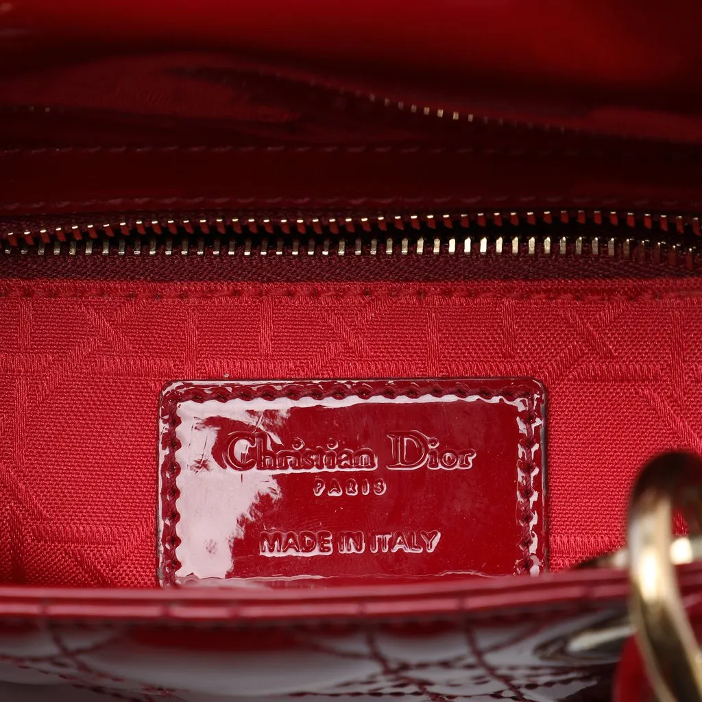 Dior Mini Patent Cannage Lady Dior Red Leather Very good - Box View
