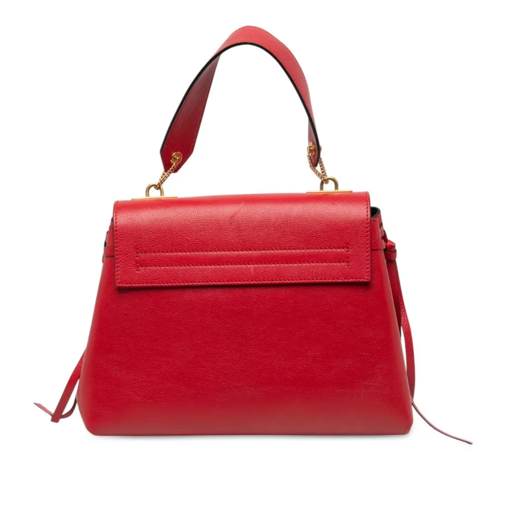 Valentino Medium Grained Calfskin VRing Top Handle Bag Red Leather Very good - Back View