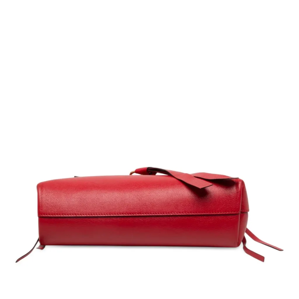 Valentino Medium Grained Calfskin VRing Top Handle Bag Red Leather Very good - Inside View