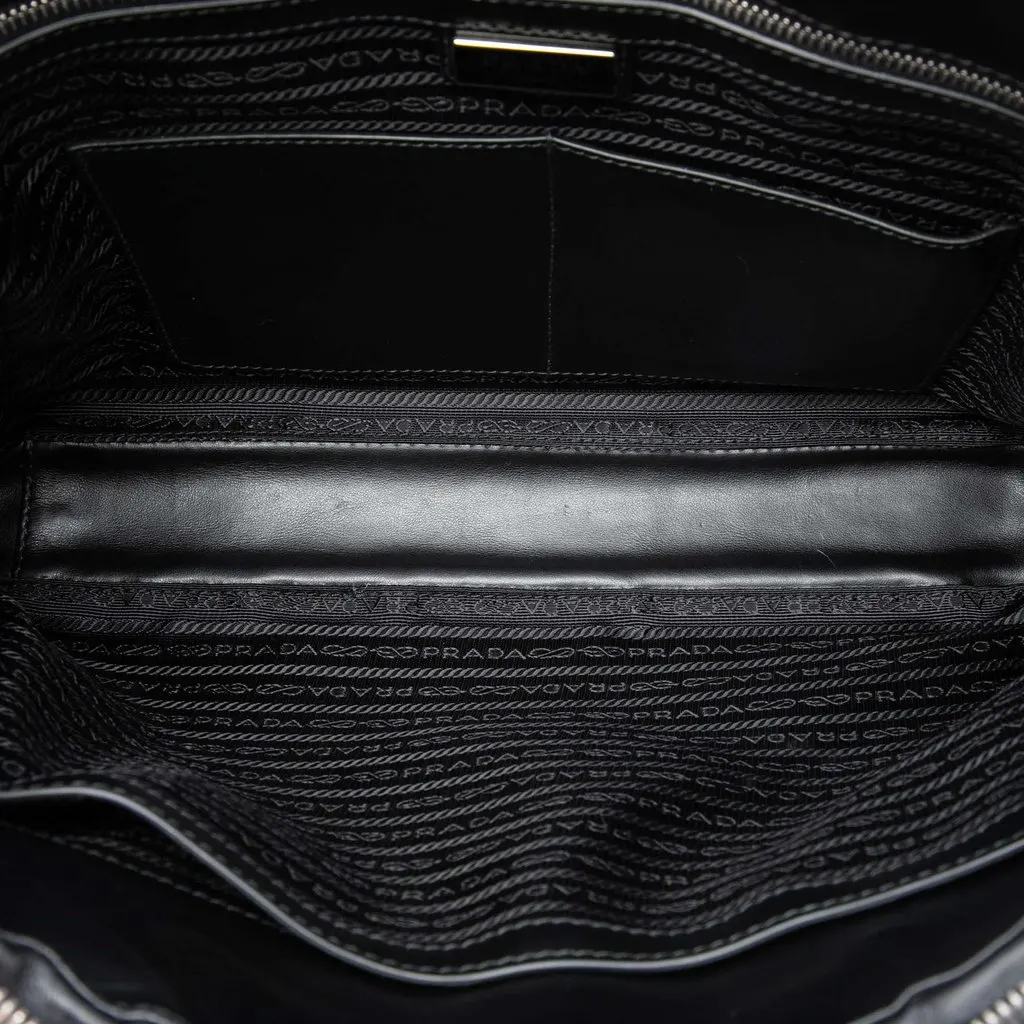 Prada Saffiano Business Bag Black Leather Very good - Model View