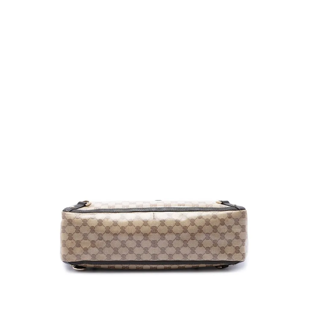 Gucci GG Crystal Abbey D Ring Tote Beige Canvas Good - Inside View
