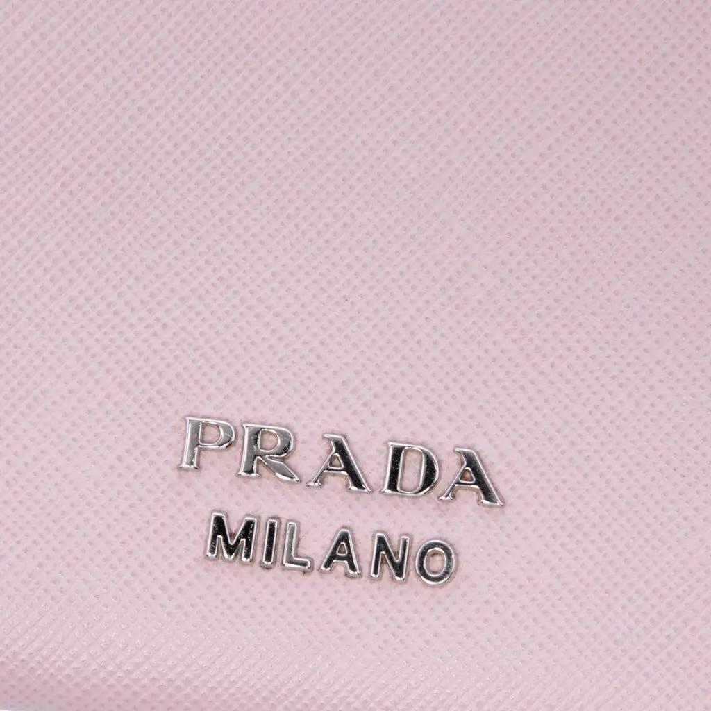 Prada Tricolor Saffiano Clutch Pink Leather Very good - Box View