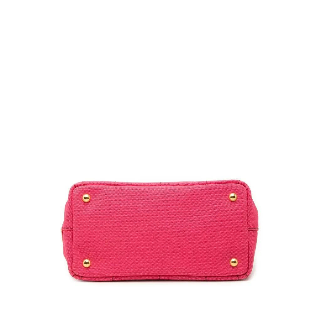 Prada Small Canvas Canapa Logo Tote Pink Very good - Inside View