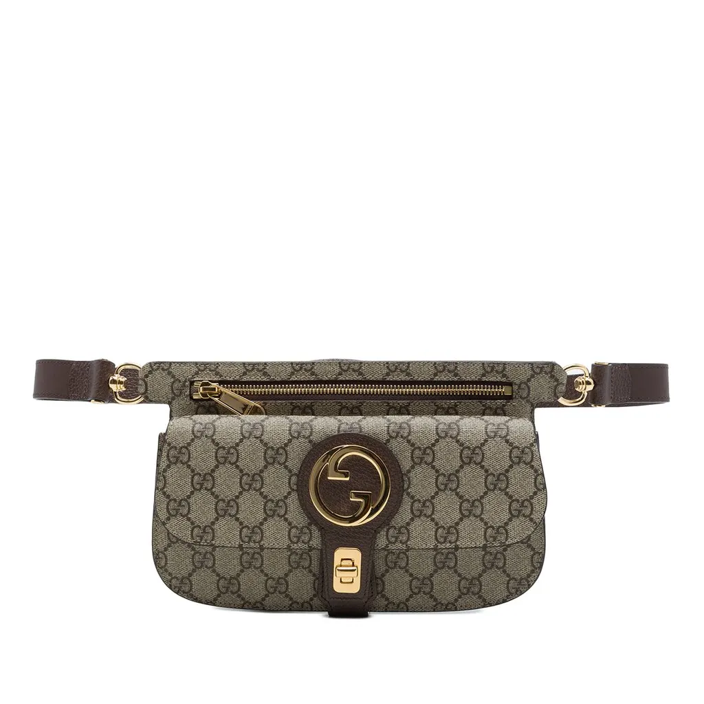 Gucci GG Supreme Blondie Belt Bag Beige Canvas Very good - Front View