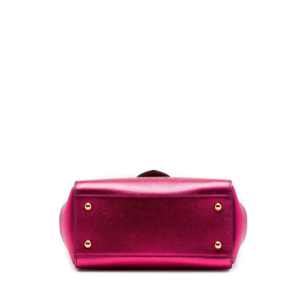 Burberry Small Metallic Leather Buckle Tote Pink Leather Very good - Inside View