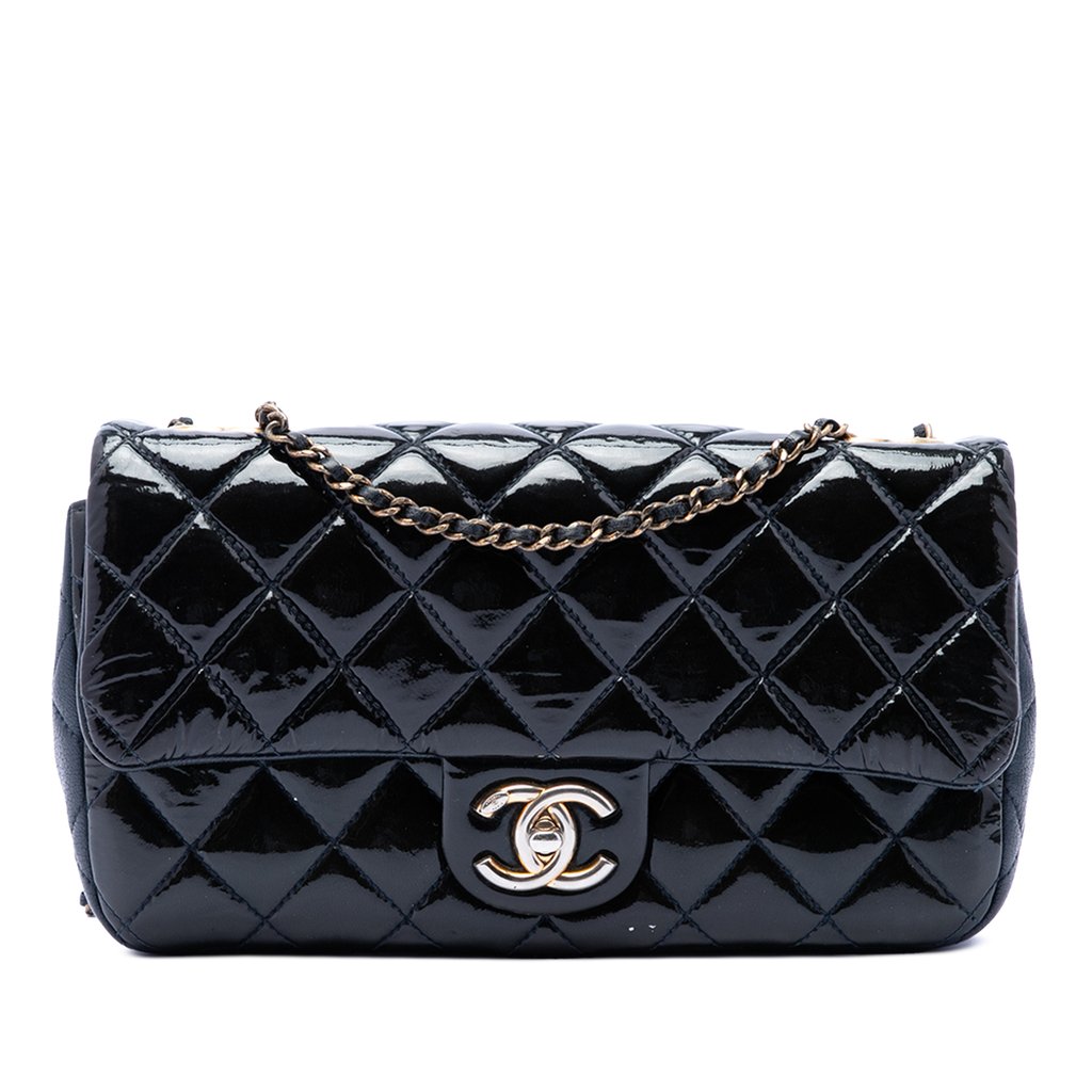 Chanel Paris Salzburg Medium Patent and Goatskin CC Eyelet F