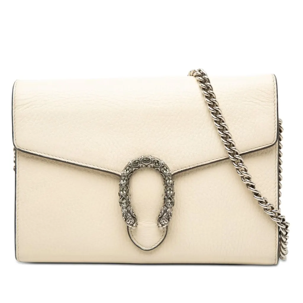 Gucci Calfskin Dionysus Wallet on Chain Brown Leather Very good - Front View