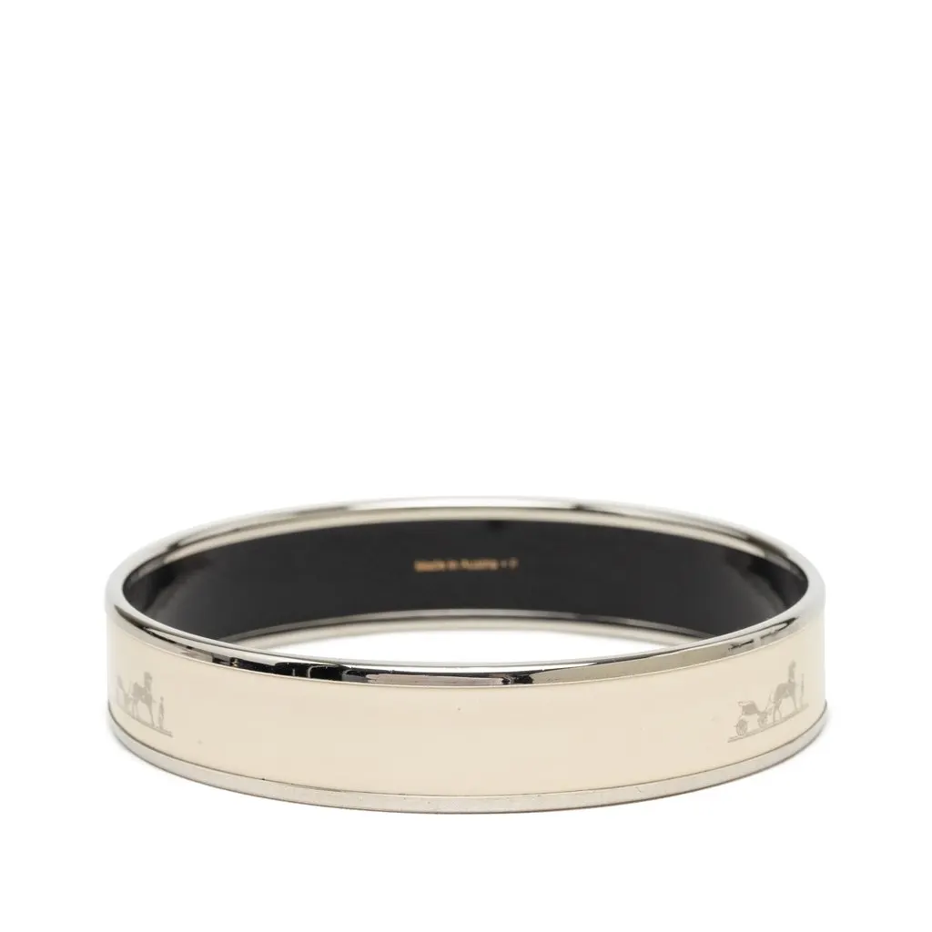 Hermès Wide Caleche Enamel Bangle 70 White Very good - Inside View