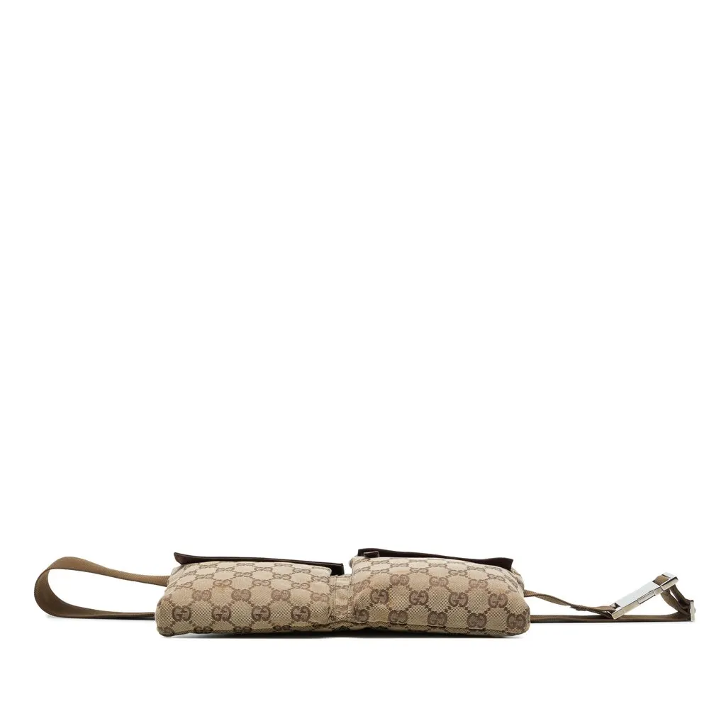 Gucci GG Canvas Double Pocket Belt Bag Beige Canvas Very good - Inside View