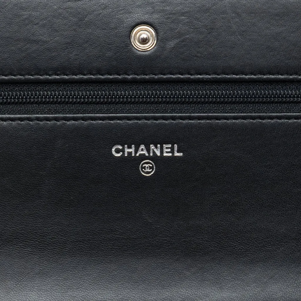 Chanel Airline Quilted Lambskin Wallet on Chain Black Leather Very good - Box View