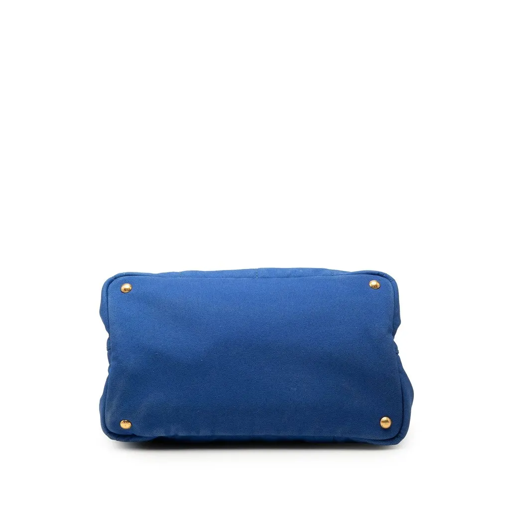 Prada Canvas Canapa Logo Tote Blue Very good - Inside View
