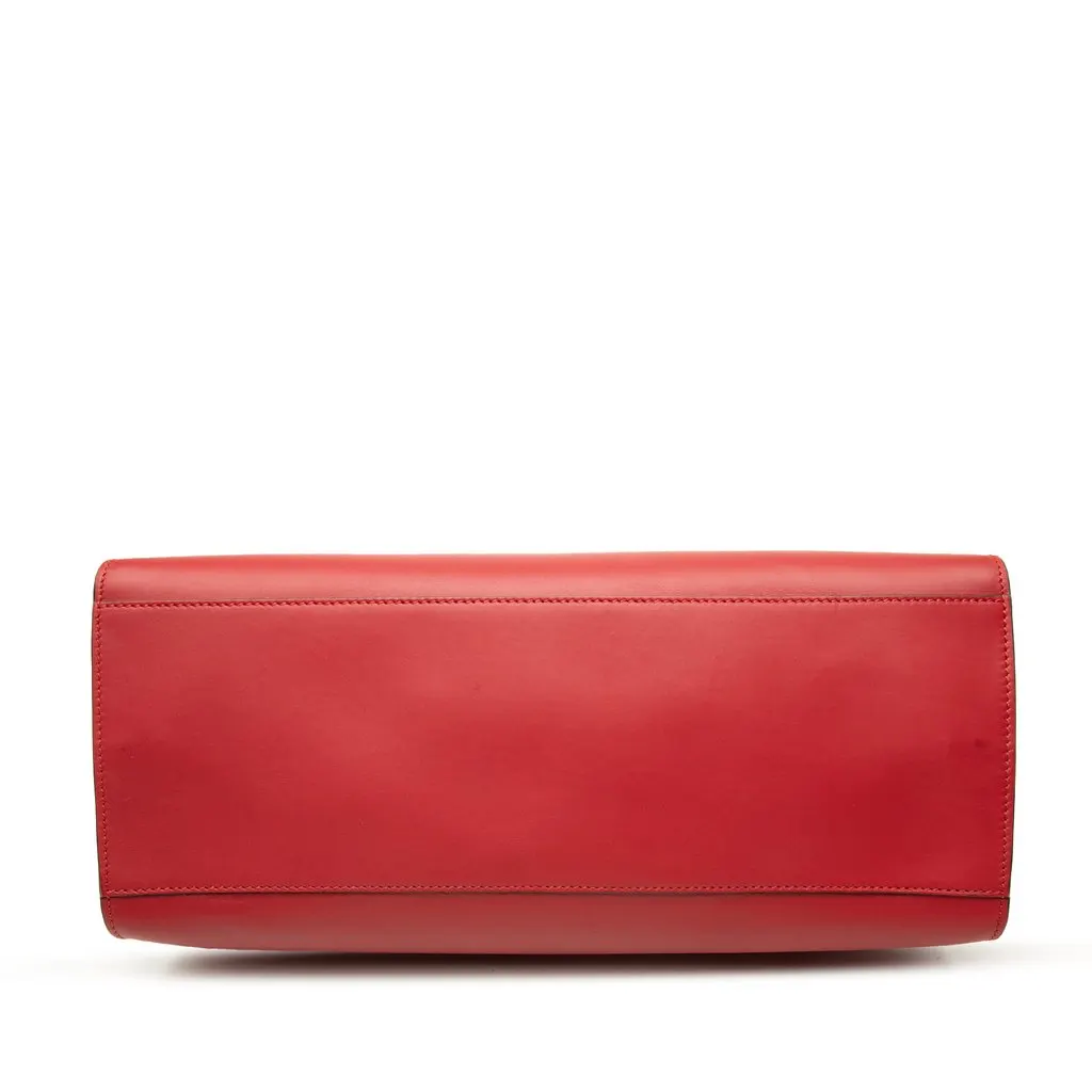 Gucci Medium Calfskin Bamboo Nymphaea Satchel Red Leather Very good - Inside View