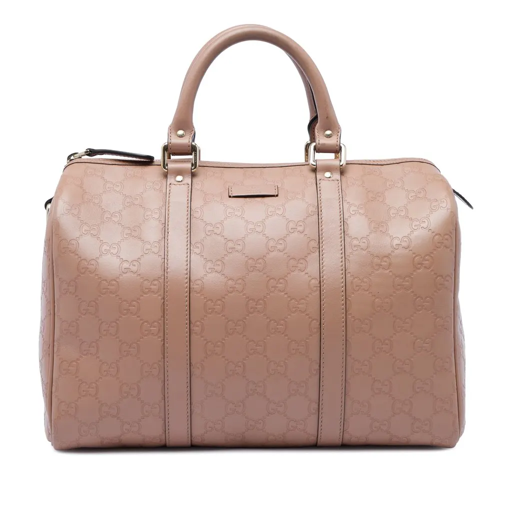 Gucci Medium Guccissima Joy Boston Bag Brown Leather Very good - Front View