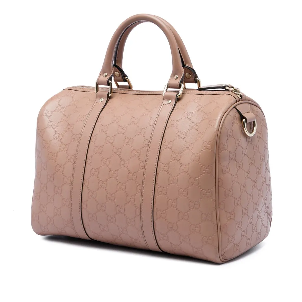 Gucci Medium Guccissima Joy Boston Bag Brown Leather Very good - Back View