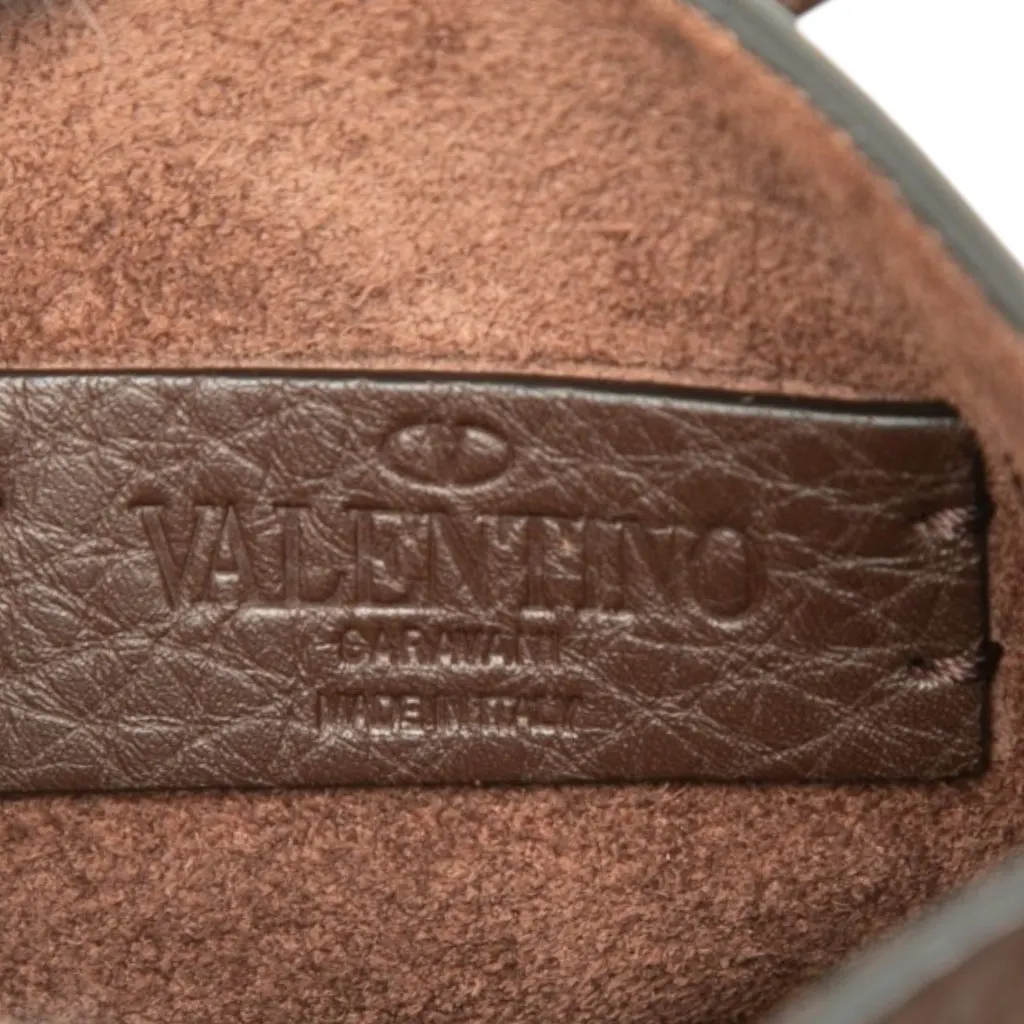 Valentino Mini Grained Calfskin Rockstud Identity Crossbody Brown Leather Very good - Box View