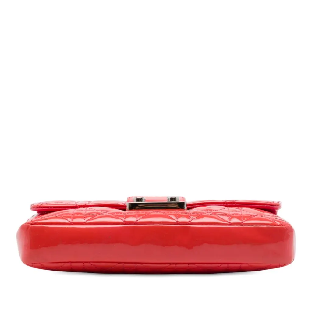 Dior Patent Cannage New Lock Pouch Crossbody Red Leather Good - Inside View